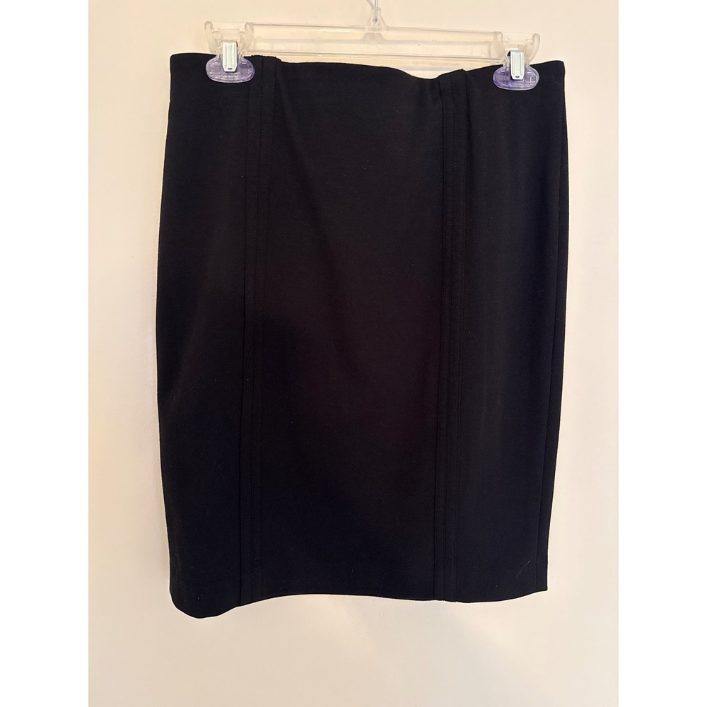 Grace Elements Black Pencil Skirt Womens Medium NWT Stretch Back Zip 8891050